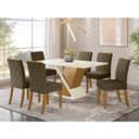 Ver imagem 1 de Mesa de Jantar Solus c/6 Cadeiras Vita Marrom/Nature/Off White