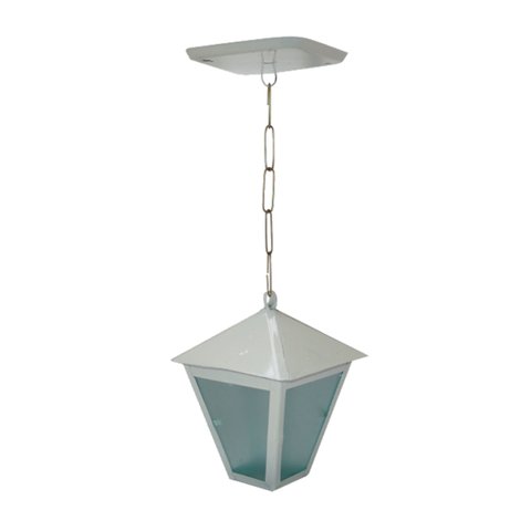 Luminária de Teto Colonial Alumínio Fundido Branca 19x6cm