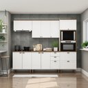 Ver imagem 1 de Cozinha Completa Modulada Americana 5 Peças com Portas 4 Gavetas Branco/Fosco/Ébano