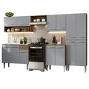 Ver imagem 1 de Armário de Cozinha Completa 293cm com Pia Rustic/cinza Emilly Madesa 09 Rustic/cinza Rustic/cinza