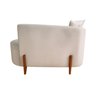 Sofá Orgânico Divã Veludo com Pés de Madeira - 7 Decor Bege - 4
