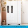 Guarda Roupa Infantil 4 Portas com Janelas Retângulo 2 Gavetas 100% MDF Cocada - 8