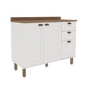 Ver imagem 7 de Cozinha Modulada 2 Peças com Balcão e Armário Aéreo e Tampo Provençal Branco/Ébano