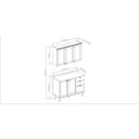 Ver imagem 4 de Cozinha Modulada 2 Peças com Balcão e Armário Aéreo e Tampo Provençal Branco/Ébano
