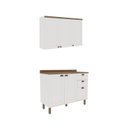 Ver imagem 3 de Cozinha Modulada 2 Peças com Balcão e Armário Aéreo e Tampo Provençal Branco/Ébano