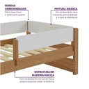 Ver imagem 5 de Bicama Infantil com Grade de Proteção Aria Casatema MadeiraOriginals Marrom/Nogueira/Branco