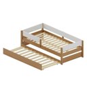 Ver imagem 2 de Bicama Infantil com Grade de Proteção Aria Casatema MadeiraOriginals Marrom/Nogueira/Branco