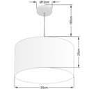 Ver imagem 2 de Lustre Pendente Cilíndrico Md-4219 55x25cm Bivolt Linho Bege