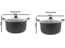 Ver imagem 2 de Kit com 2 Caçarolas Dona Chefa Anti Aderente Com Tampa de Vidro 30cm 26cm Tamanho Grande Família