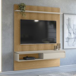 Painel Para TV até 65 Polegadas Ripado Samambaia CabeCasa MadeiraMadeira - 1