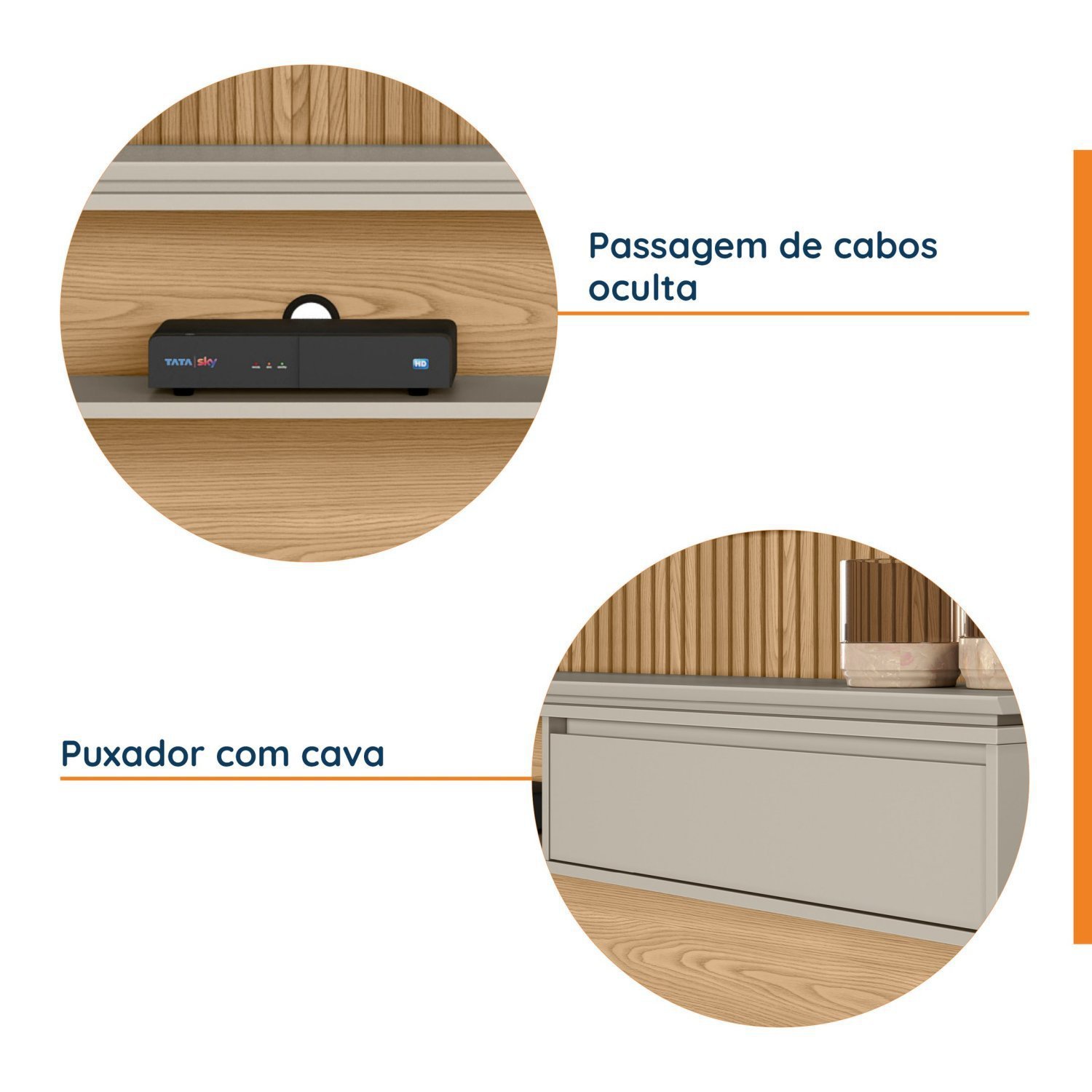 Painel Home Samambaia Para TV até 65 Polegadas Sem Kit LED CabeCasa MadeiraMadeira - 2