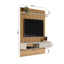 Painel Para TV até 65 Polegadas Ripado Samambaia CabeCasa MadeiraMadeira - 5