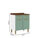 Ver imagem 2 de Balcão de Aço com Tampo 2 Portas 2 Gavetas Verde Bertolini