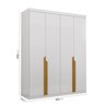 Guarda Roupa Casal 4 Portas Quartzo CabeCasa MadeiraOriginals - 2