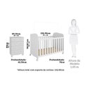 Ver imagem 3 de Quarto de Bebê Cômoda 4 Gavetas e Berço com Rodízios 100% MDF Mimo Espresso Móveis Branco Brilho