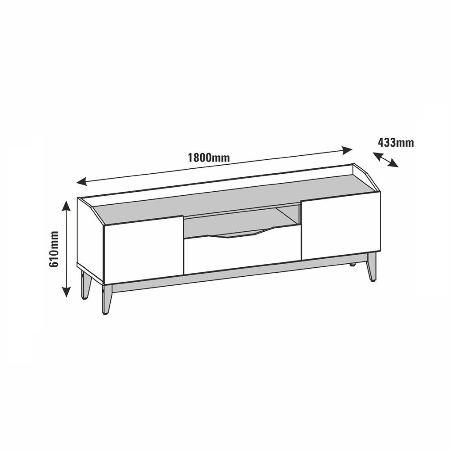 Rack para TV até 60 Polegadas 2 Portas 1 Gaveta 180cm Ravena Versátile - 4