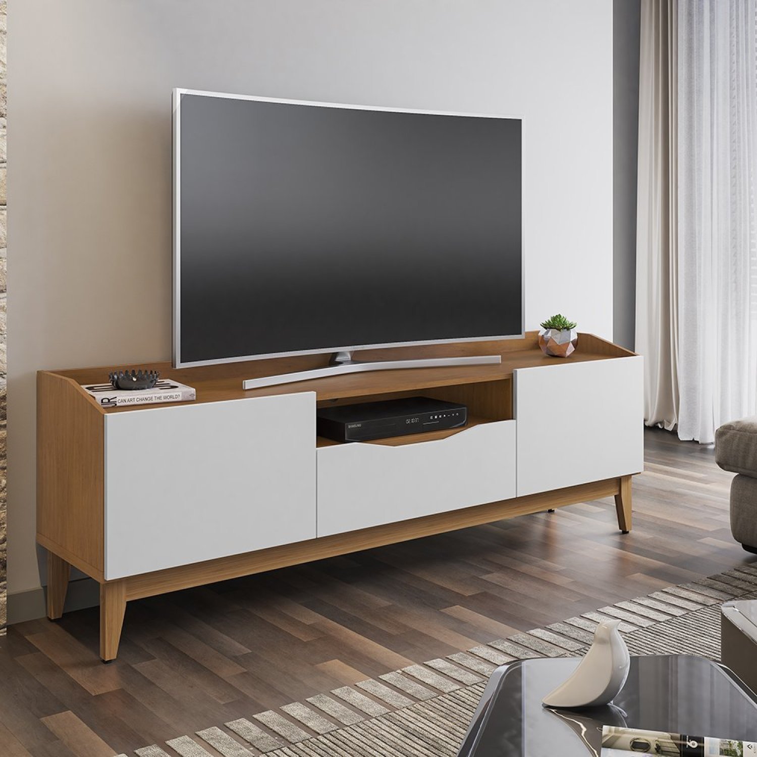 Rack para TV até 60 Polegadas 2 Portas 1 Gaveta 180cm Ravena Versátile - 2