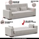 Ver imagem 4 de Sofá Cama Decorativo 210cm Beesley Veludo Cinza - Gran Belo