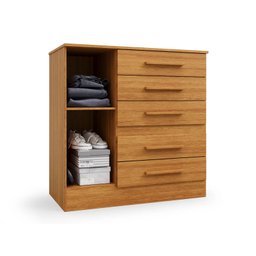 Cômoda Advantage 5 Gavetas 1 Sapateira Cor Freijo Marca Batrol - 3
