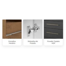 Cômoda Advantage 5 Gavetas 1 Sapateira Cor Freijo Marca Batrol - 5