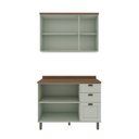 Ver imagem 2 de Cozinha Modulada 2 Peças com Balcão e Armário Aéreo e Tampo Provençal