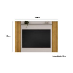 Painel Quarto P/ Tv até 55 Pol Trend Ripado Extensível 108x150cm Freijó/off White - Dj Móveis - 4