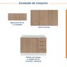 Cozinha Modulada 4 Peças com Tampo 3 Aéreos 5 Portas e 1 Balcão Ipanema CabeCasa MadeiraOriginals - 5