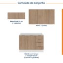 Ver imagem 5 de Cozinha Planejada 4 Peças com Tampo 3 Armários Aéreos 5 Portas e 1 Balcão Ipanema CabeCasa MadeiraOriginals Marrom