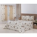 Ver imagem 1 de Jogo Lençol 4 Peças Cama Viúva 1,88mx1,28mx25cm 100% Algodão 180 Fios Borboletas Cáqui