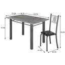 Ver imagem 3 de Conjunto Mesa com 4 Cadeiras Tampo de Granito Topázio Sara Yescasa Prata/Preto Floral/Mart