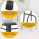Ver mais imagens de Conjunto Mesa com 4 Cadeiras Tampo de Granito Topázio Sara Yescasa Prata/Preto Floral/Mart