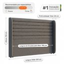 Ver imagem 4 de Cabeceira Estofada para Cama Box King Sasha 195cm Moderna Linho Cinza - Desk Design