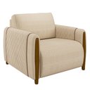 Ver imagem 7 de Kit 2 Poltronas Decorativas para Sala de Estar 98cm Amaranto M22 Linho Champanhe - Mpozenato