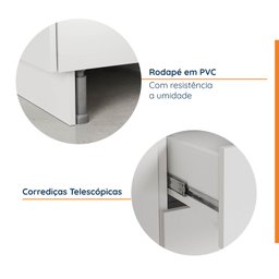 Cozinha Modulada 4 Peças com Tampo 3 Aéreos 5 Portas e 1 Balcão Ipanema CabeCasa MadeiraMadeira - 9