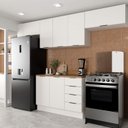 Ver imagem 1 de Cozinha Planejada 4 Peças com Tampo 3 Aéreos 5 Portas e 1 Balcão Ipanema CabeCasa MadeiraOriginals Branco