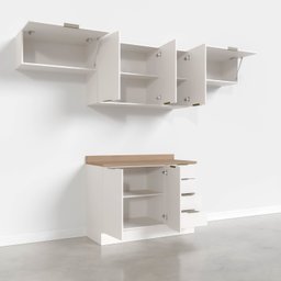 Cozinha Modulada 4 Peças com Tampo 3 Aéreos 5 Portas e 1 Balcão Ipanema CabeCasa MadeiraMadeira - 17