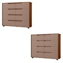 Ver imagem 3 de Cômoda Quarto Doble com 8 Gavetas e Pés Nogueira/cappuccino