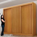Ver imagem 5 de Guarda Roupa Casal 3 Portas Milano Cinamomo – Leifer Móveis