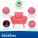 Ver imagem 3 de Kit 2 Poltrona Opala para Sala Confortável e Reforçada Suede