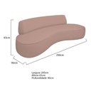 Ver imagem 5 de Sofá Curvo 3 Lugares Amsterdã 200cm Linho - Adj Decor Cor Rosê