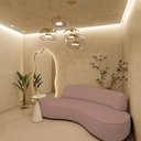 Ver imagem 2 de Sofá Curvo 3 Lugares Amsterdã 200cm Linho - Adj Decor Cor Rosê