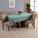 Ver imagem 1 de Toalha de Mesa 6 Lugares Tecido Oxford Estampado Xadrez Mesa de Jantar Cozinha 1 Peça Verde