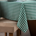 Ver imagem 5 de Toalha de Mesa 6 Lugares Tecido Oxford Estampado Xadrez Mesa de Jantar Cozinha 1 Peça Verde
