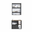 Ver imagem 5 de Conjunto P/ Banheiro Gabinete Suspenso 60cm Espelheira Led Grafite/mel