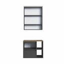 Ver imagem 6 de Conjunto P/ Banheiro Gabinete Suspenso 60cm Espelheira Led Grafite/mel