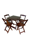 Ver imagem 1 de Conjunto Mesa Dobrável 4 Cadeiras Cor Imbuia Bares Restaurantes