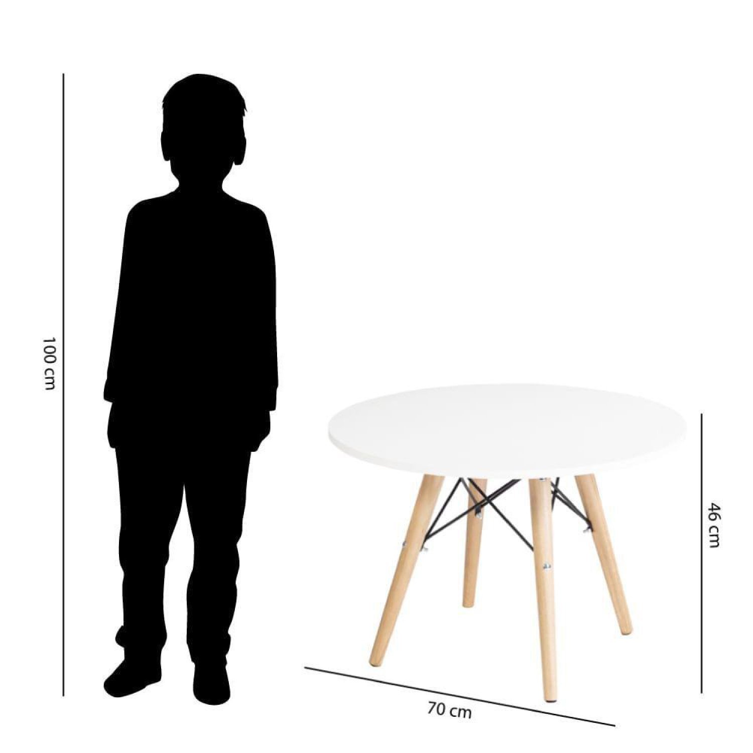Mesa Infantil Eiffel com Tampo 70 cm MadeiraMadeira - 3