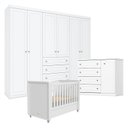 Ver imagem 1 de Quarto Infantil Americano 6 Portas com Berço Tutto New Branco Fosco - Henn
