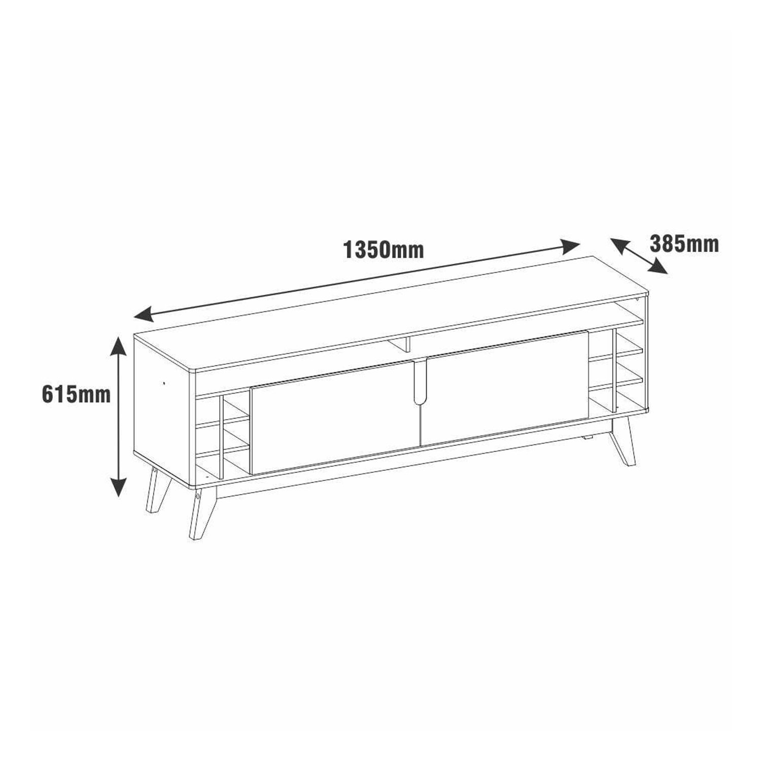 Rack para TV até 60 Polegadas 2 Portas 135cm Wine Versátile - 4
