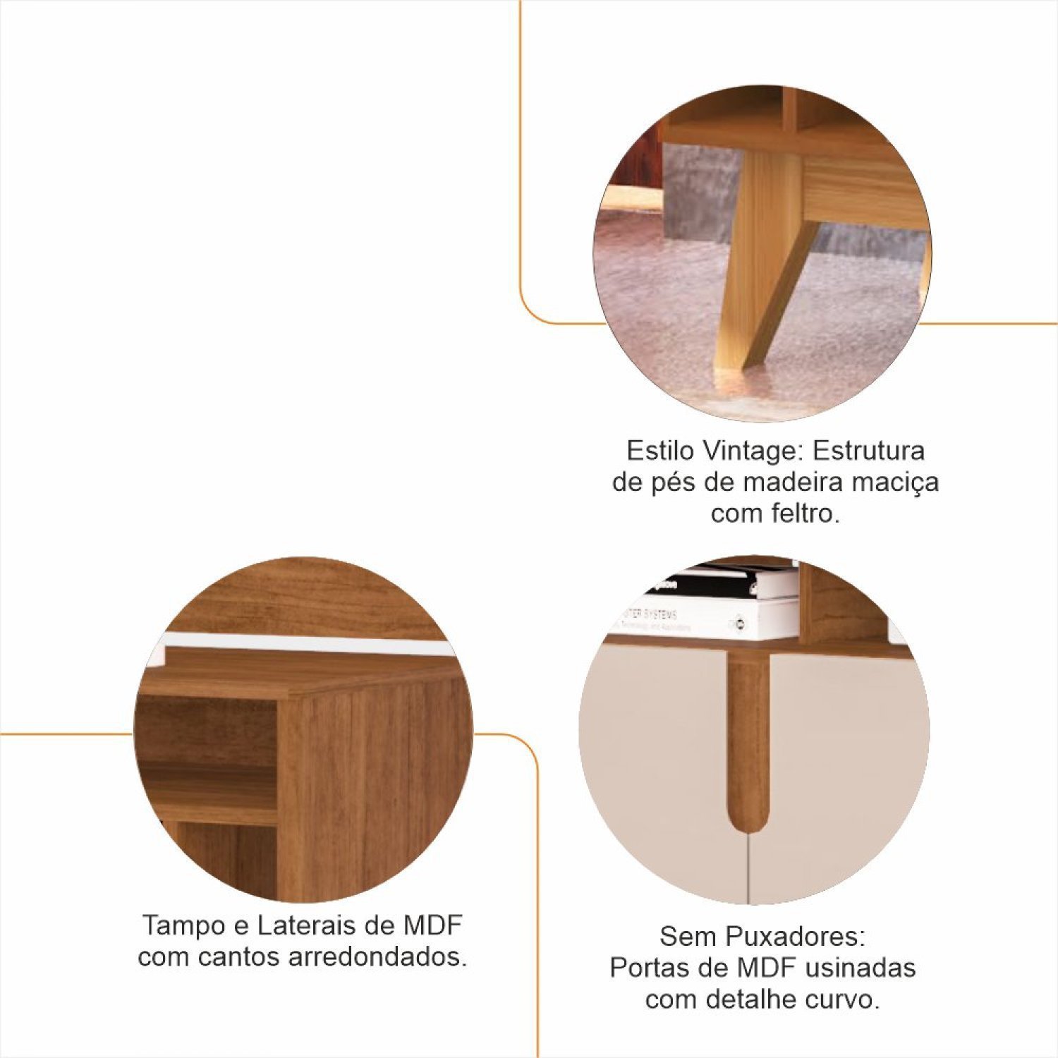 Rack para TV até 60 Polegadas 2 Portas 135cm Wine Versátile - 6